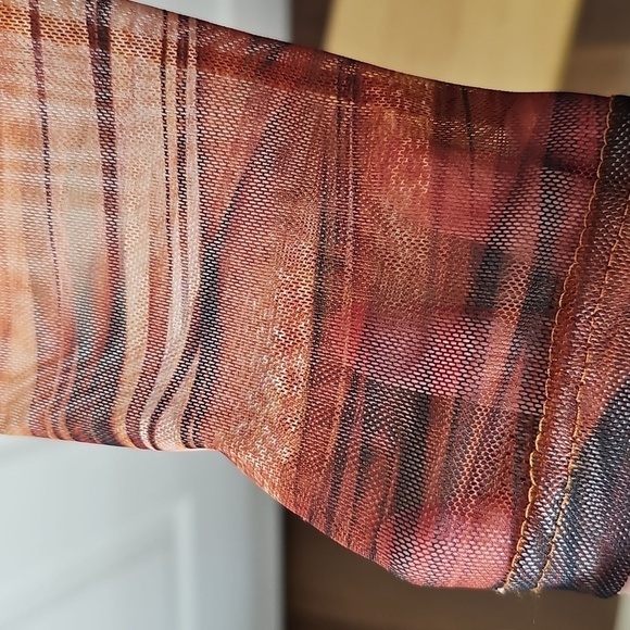 Prettylittlething corset top sheer‎ sleeves size 6. Earth tones. - Picture 4 of 8